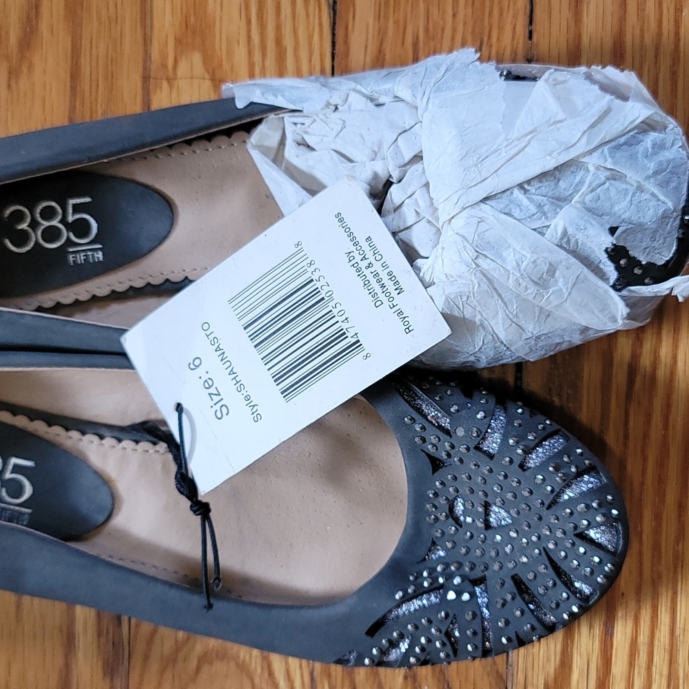 Grey Rhinestone Flats - Picture 4 of 5